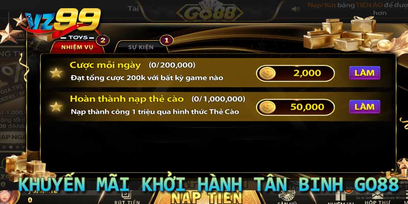 Khuyến mãi khởi hành tân binh GO88
